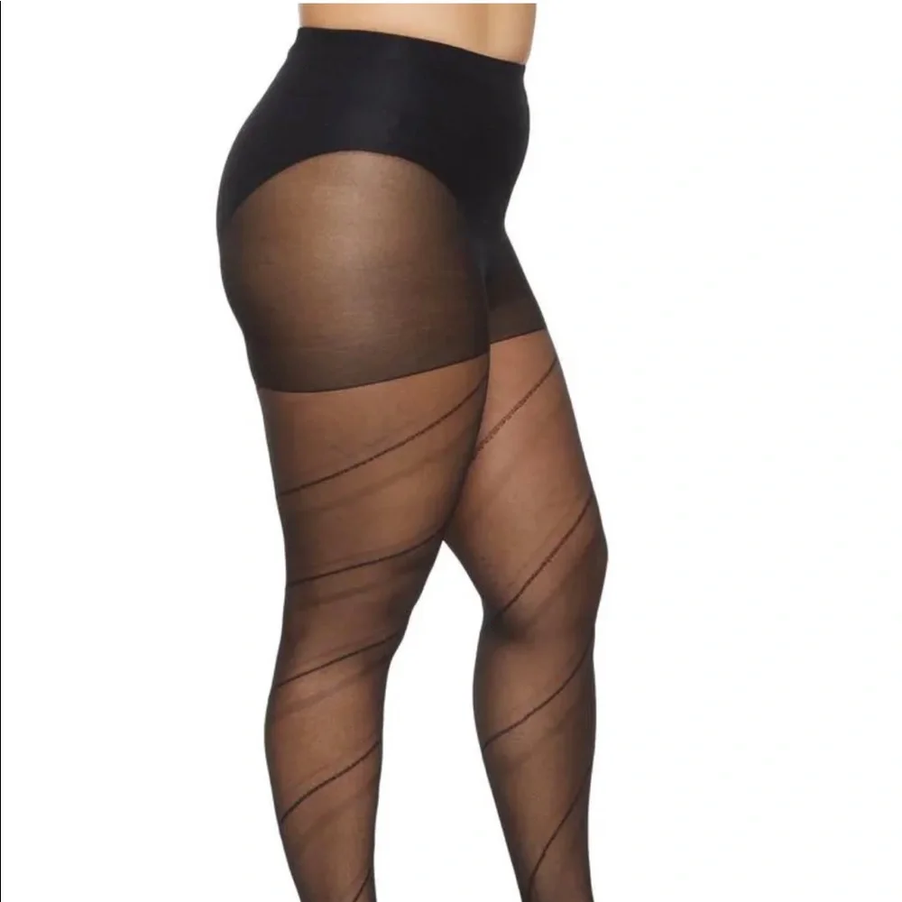 Patterned Texture Tights Plus Size - Picture 4 of 10